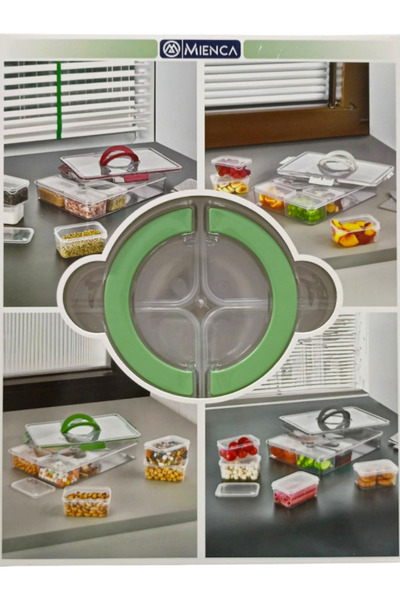MIENCA 8-Compartment Multi-Purpose Storage Container Set – with Transparent Lid