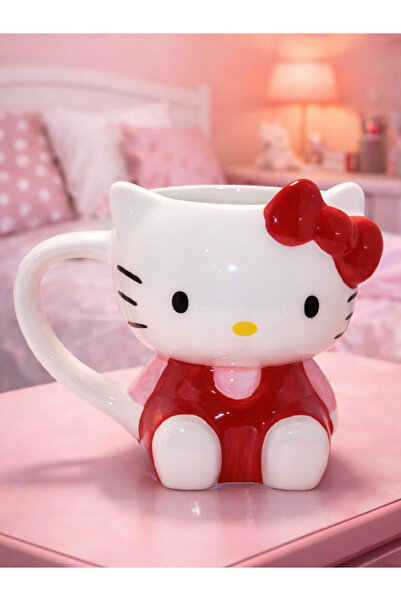 moryconcept 3D Hello Kitty Tasarımlı Porselen Kupa Bardak – Sevimli Dekoratif...