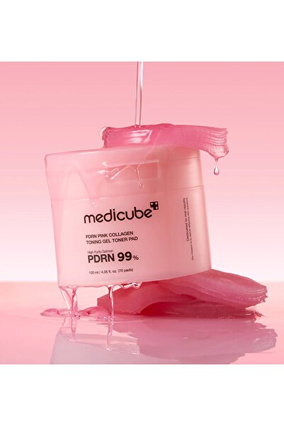 Medicube وسادات تونر جل الكولاجين الوردي من PDRN.