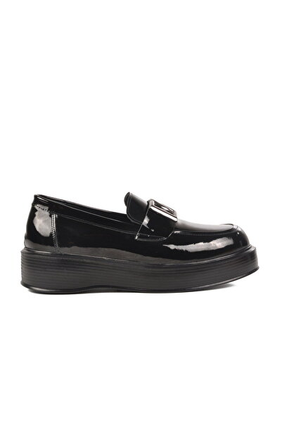 Aspor Black Patent Leather Genuine Leather Men's Classic Shoes