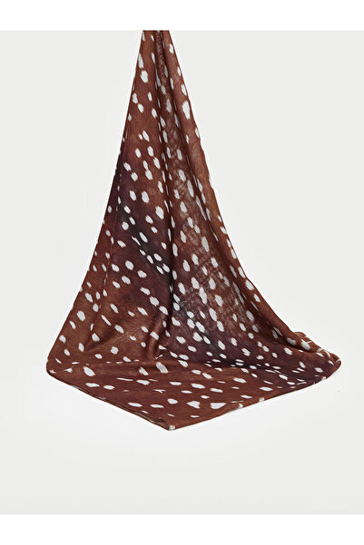 LC Waikiki وشاح نسائي منقوش باللون البني