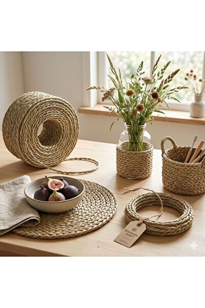 Mady Aksesuar خيط من الأعشاب البحرية، لون طبيعي، لصنع صناديق السلال، لصنع الس...