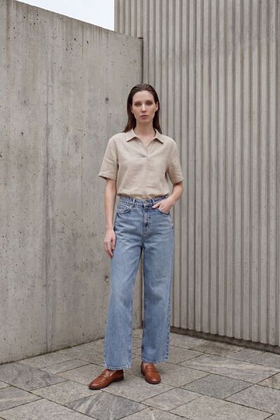 Hiccup High-waisted, wide-leg denim pants with pockets, MY FASHION