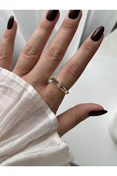 CHARMLUCKY خاتم من الحجر الوردي (قابل للتعديل)