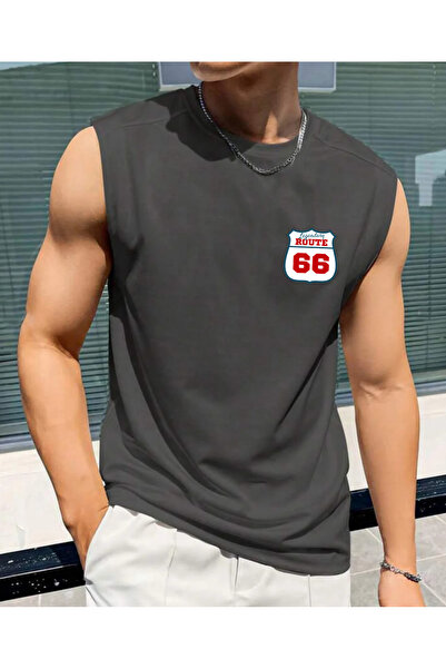 SUNFREE Route 66 Printed Basketball Clothing Sportswear Zero Sleeve Oversized...