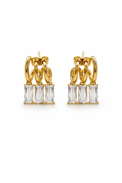 CHARMLUCKY Special Series Stone 3-Piece Looking Earrings