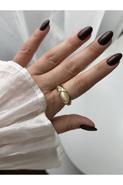 CHARMLUCKY Heart Ring with Sedef (Adjustable)