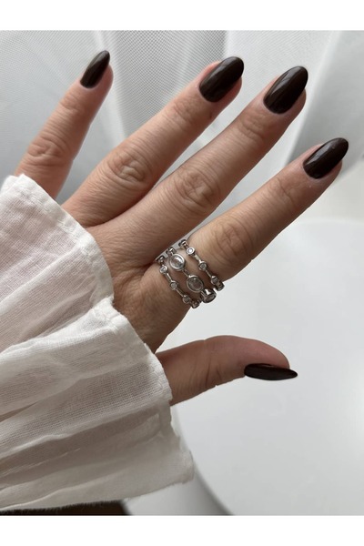 CHARMLUCKY Stone-Set 3-Row Ring (Adjustable)