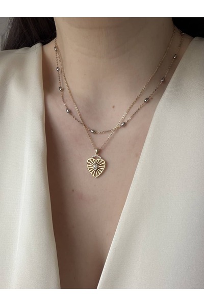 CHARMLUCKY Special Series Mix Heart 2-Piece Combination Necklace