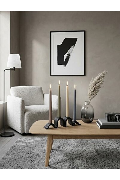 LayerOne Dalgalı Tasarım 4’lü Şamdan - Wavy Formlu Dekoratif Mumluk