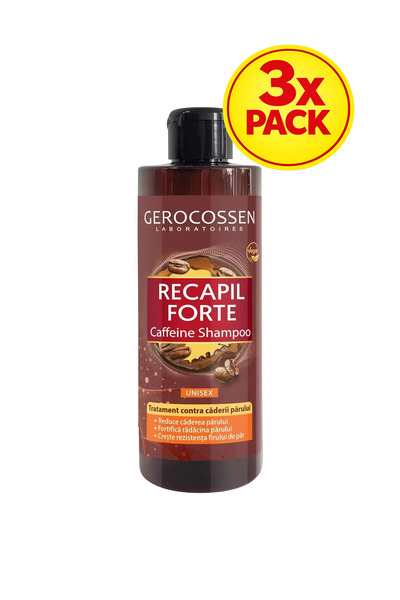 GEROCOSSEN 3x PACK Recapil Forte Unisex Caffeine Shampoo, 400 ml