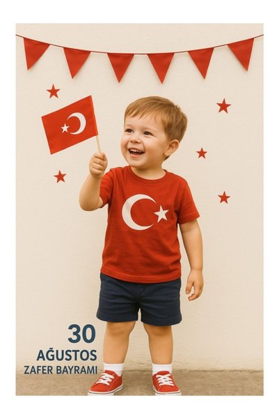 ELEVEN MARKETS 100 Adet Çubuklu Kağıt Ay Yıldız Türk Bayrağı Baskılı Milli Bayrak