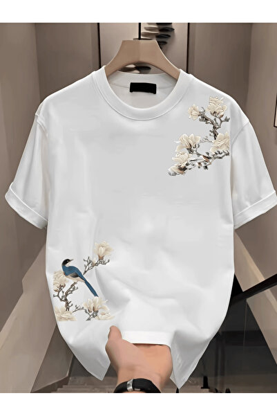 one button Model de flori și păsări pentru bărbați cu imprimeu Premium suprad...