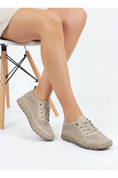 Tamdabu Ayakkabı Genuine Leather Laser Cut Transparent Sole Orthopedic Women'...