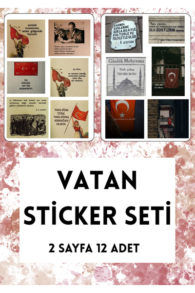 ANSHA CRAFTS VATAN Sticker Seti - Bullet Journal - Ajanda - Planner - Defter-...
