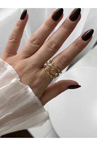 CHARMLUCKY Stone-Set 3-Row Ring (Adjustable)