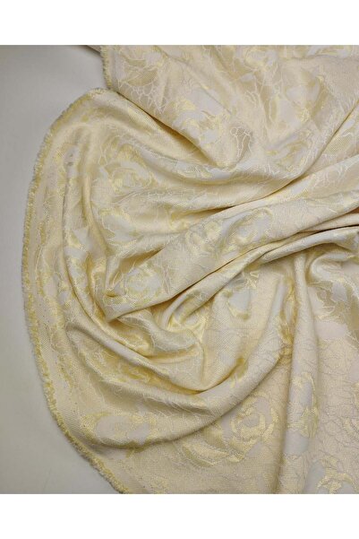 Kumaş Parça Ύφασμα μπροκάρ σε κίτρινα και κρεμ χρώματα Πλάτος: 140 εκ.