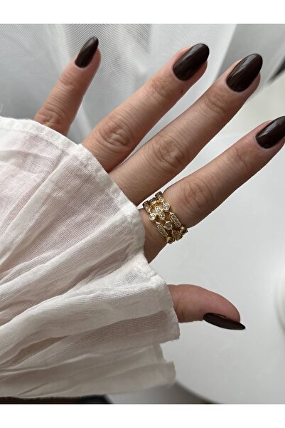 CHARMLUCKY خاتم مرصع بالأحجار (قابل للتعديل)