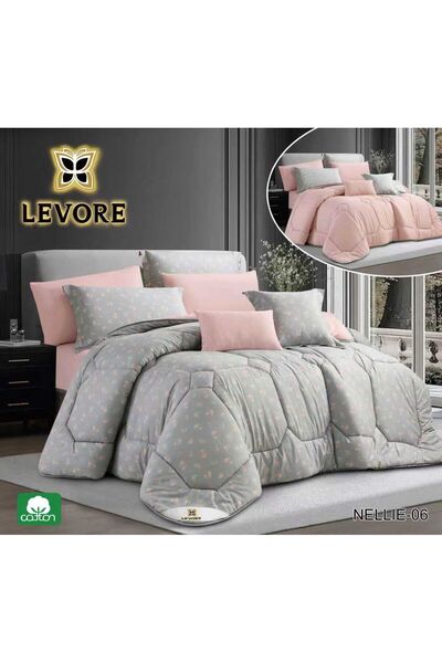Levore Luxury cotton double bed sheet set, 8 pieces