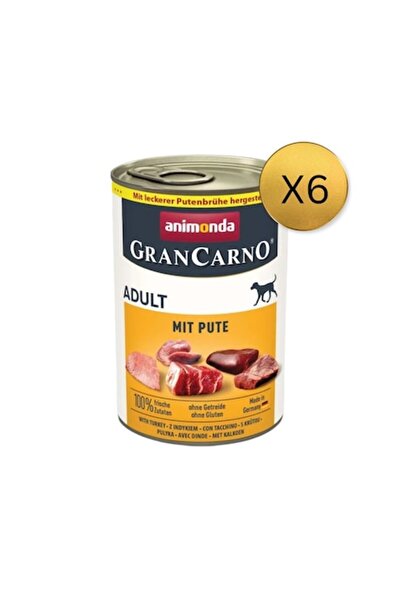 Animonda Hrană umedă GranCarno pentru câini adulți, Curcan, 6 bucăți x 400g