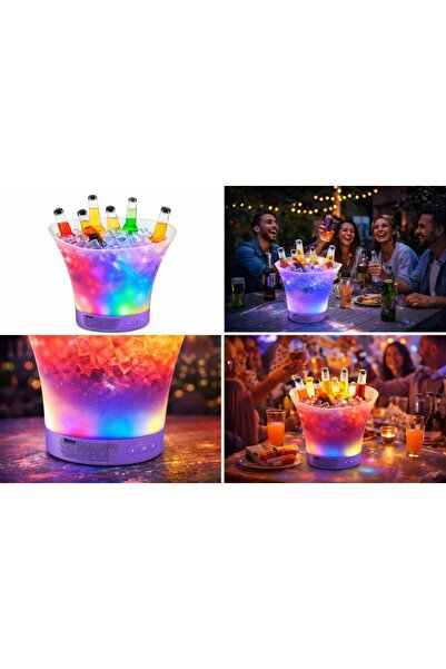 OEM 7L Ice Bucket with 5W Bluetooth Speaker, RGB Light Effects, USB Port, for...