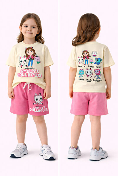 JELİBOOM Kısa Kollu Şortlu Yazlık Alt Üst Takım Baskılı Desenli T-shirt Şort ...