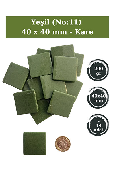 Zen Mozaik Sanatsal Mozaik Çalışmalarınız için 40x 40 mm Kare - Cam Mozaik Ta...