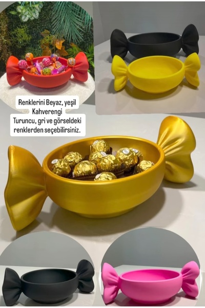 ÇETİN ASM Şeker Tasarımlı Dekoratif Kase – 3D Baskı Şekerlik ve Çikolata Sunu...