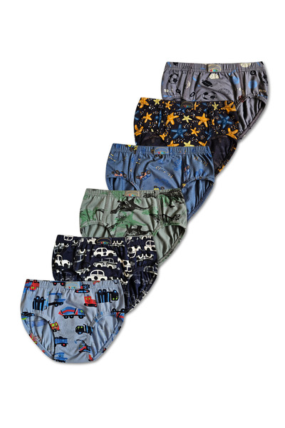 Panfilia Boy's Stretch Fabric Combed Cotton Mixed Color Patterned Underpants ...