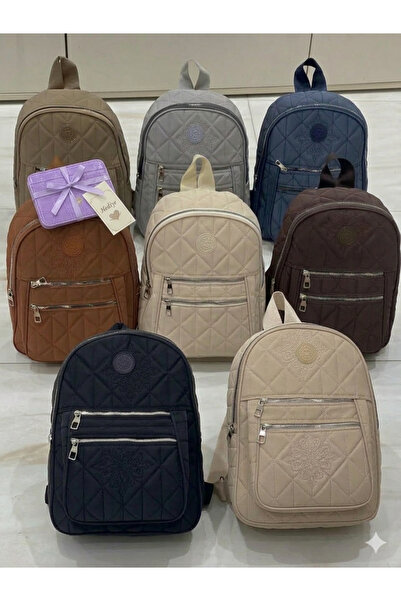 İKRA ÇANTA Quilted Backpack Lila Card Holder Wallet Gifted