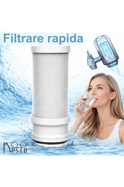 Koopsio Cartus Filtru de apa T1, Sistem de filtrare pe robinet, carbon activ