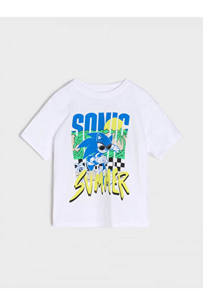 Sonic Summer White Cotton T-Shirt 140 CM 9-10 years