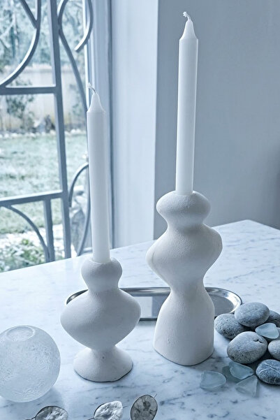 Merely Sare Venera Serisi 2'li Estetik Şamdan - Modern Bohem Tasarım Dekorati...