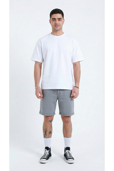 Quanlex Erkek Regular Rahat Kesim Beli Lastikli Yandan Cepli Katlamalı Paça G...