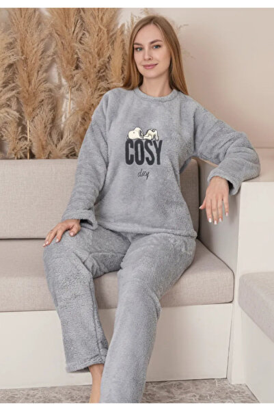 CHARME Women's gray cocolino pajamas with "Printed