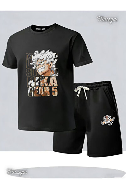 Massgai Unisex Onepiece Monkey Nika Songoku Gear5 Printed Oversized Short Sle...