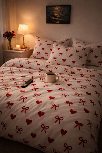 Sheri Home Yeni 100% Pamuk Çift Kişilik Nevresim Seti(YORGAN KILIFI 2ADET YAS...