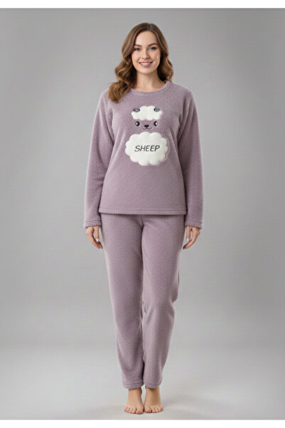 CHARME Women's purple cocolino pajamas with "Printed