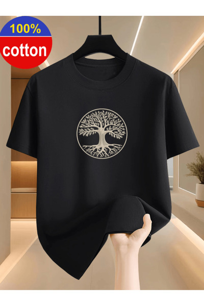 PERISENSE تي شيرت قطني ممشط كبير الحجم 100% قطن - تي شيرت صيفي مريح وفضفاض مط...