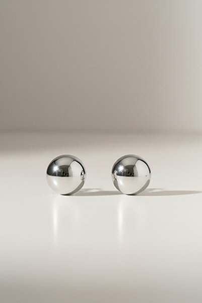 ECEM ALP Modern Round Steel Ball Earrings