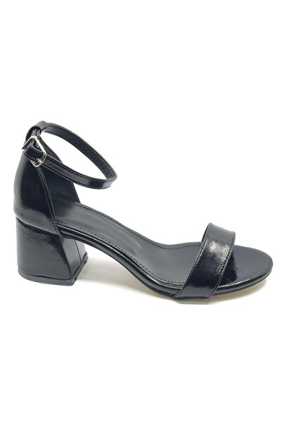 KOCAMANLAR Mehtap Kırışık Faux Leather Short Heel Single Strap Women's Heeled...