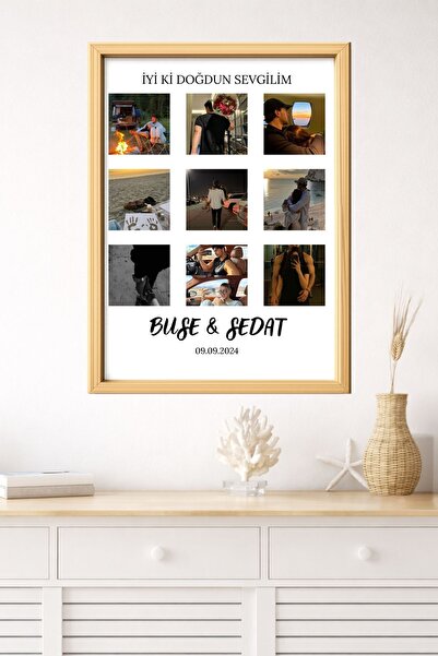 Dekor Kişiye Özel Fotoğraflı Anı Tablosu | Fotoğraf Kolaj Çerçeve Görünümlü M...