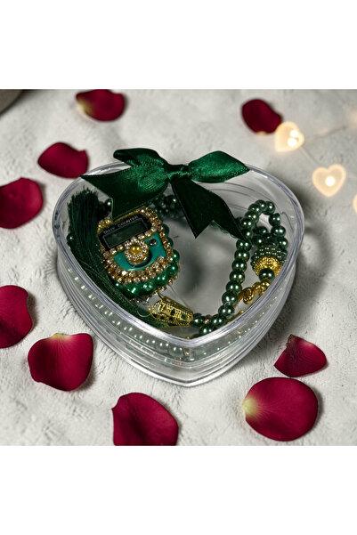 Zey-Al Luxuriously Decorated Digital Zikirmatik and Pearl Prayer Beads Heart ...