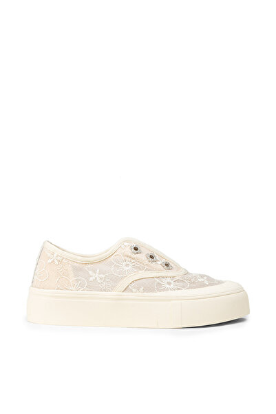 Deery Women's Beige Lace in Sneakers Shoes