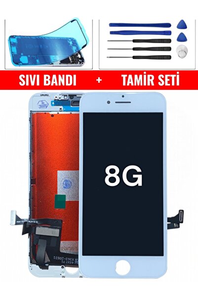 indirimplus iPhone 8 Lcd Ekran( Servis Orjinal)Beyaz Renk+Tamir seti Sıvı Bandı