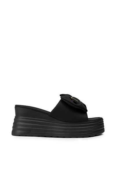 Deery Women's Black Platform Slippers