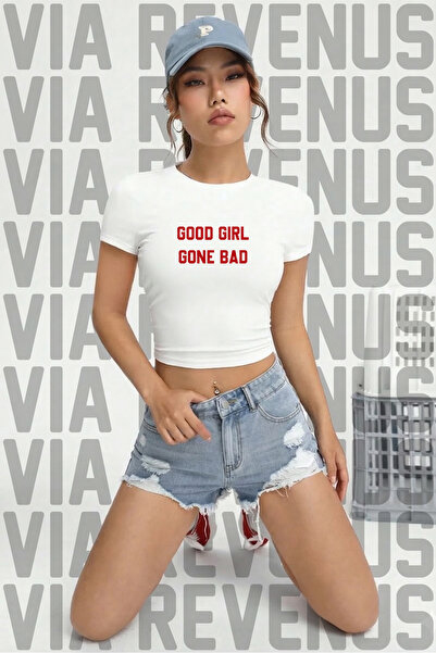 Vordevia Good Girl Gone Bad Printed %100 Cotton Stretch Fabric Slim Fit Short...