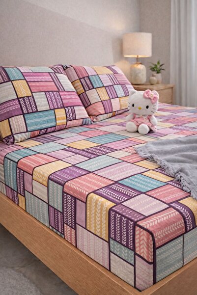 Sheri Home Premium Pamuk Lastikli Çarşaf Seti– Kaymaz Tam Geçmeli Fitted Shee...