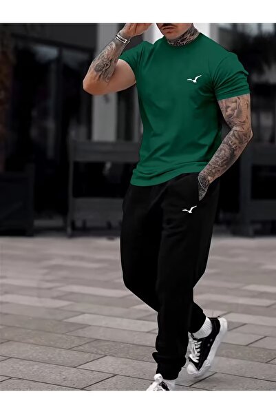 puolikuu Men's Oversized Tracksuit Set - Karrtal Printed Tshi̇rt - Eşortman