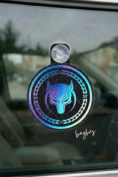 Baghes Kurt Börü Vantuzlu Araç Cam Süsü Oto Minibüs Araba Cam Süsü 7x9 cm